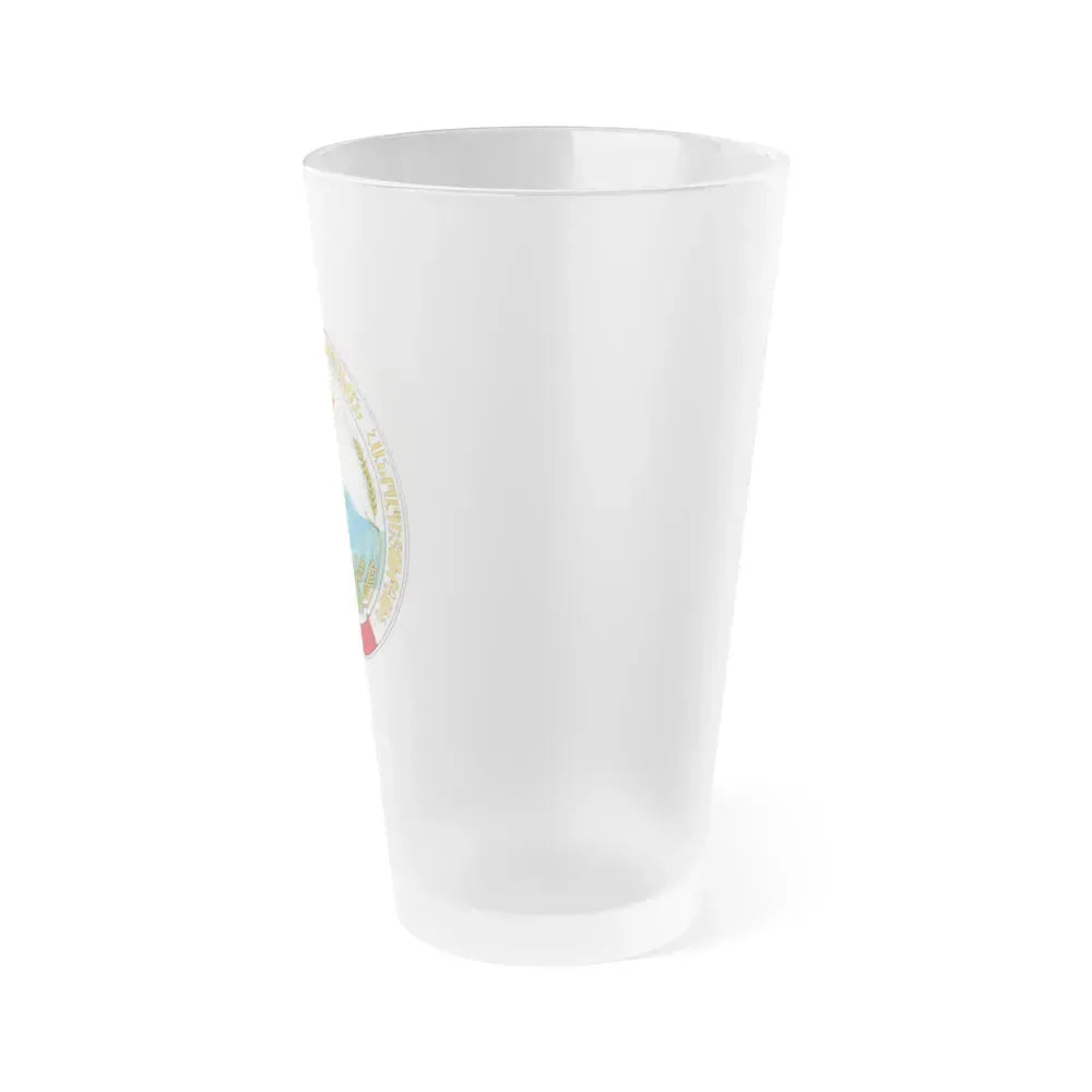 Emblem of the Armenian SSR - Frosted Pint Glass 16oz - Go Mug Yourself