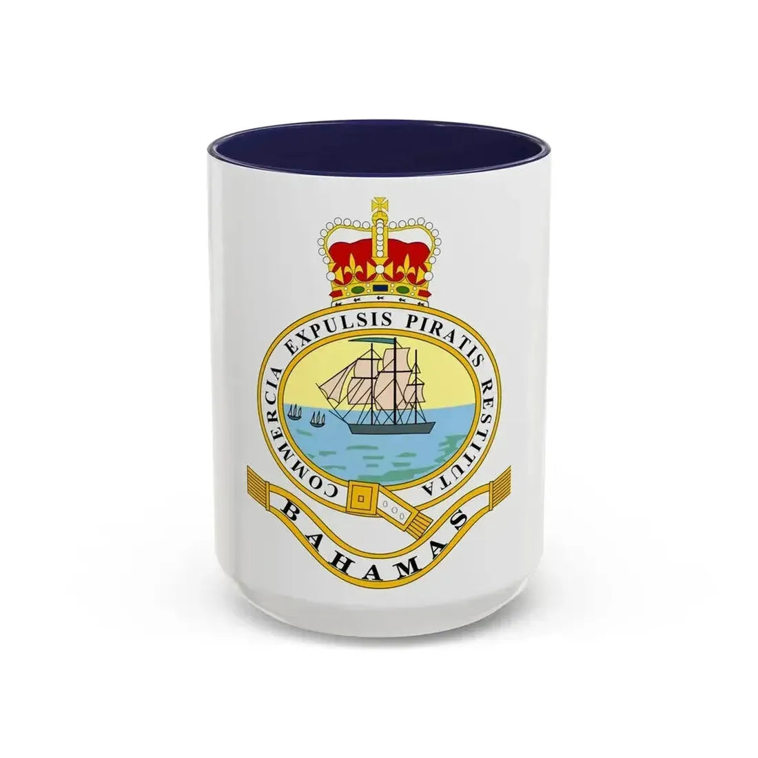 Emblem of the Bahamas (1869-1904; 1953-1964) - Accent Coffee Mug 15oz Navy - Go Mug Yourself