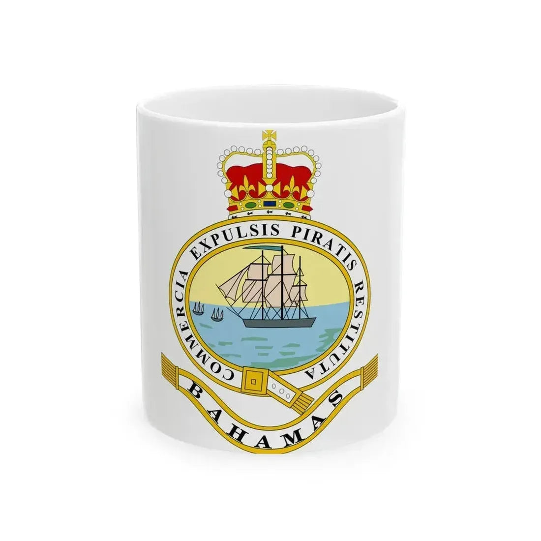 Emblem of the Bahamas (1869-1904; 1953-1964) - White Coffee Mug 11oz - Go Mug Yourself
