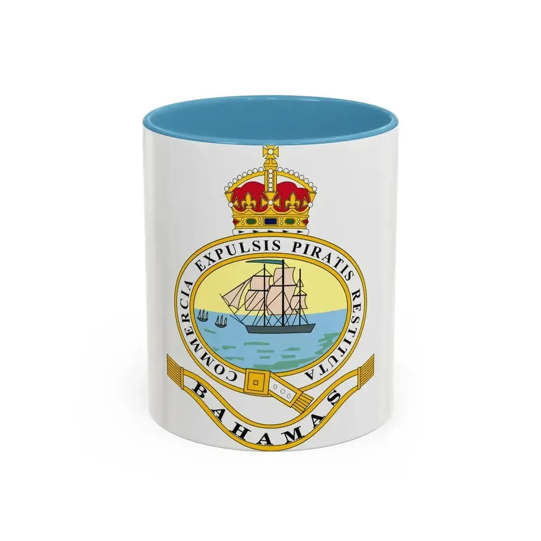 Emblem of the Bahamas (1904-1953) - Accent Coffee Mug 11oz Light Blue - Go Mug Yourself