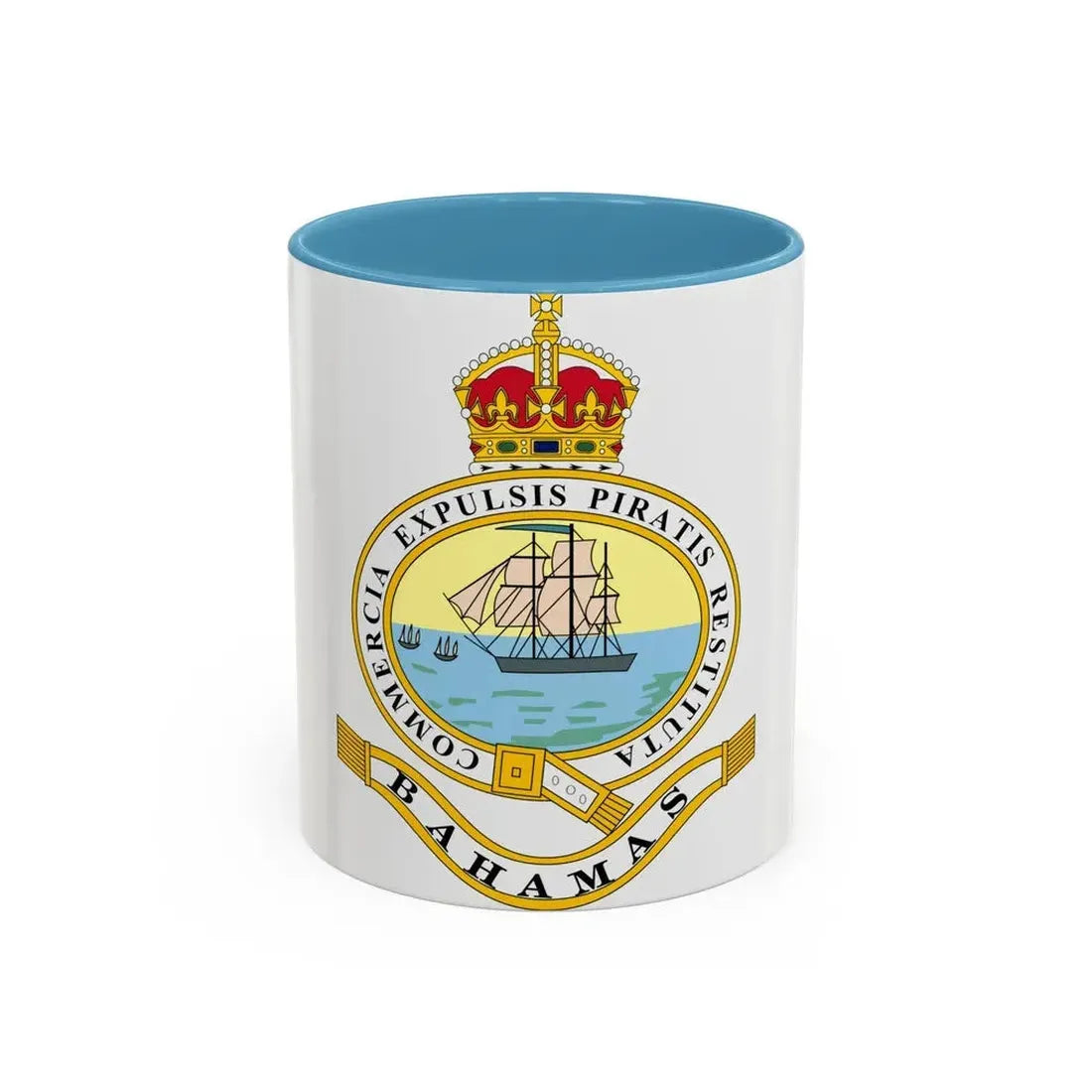 Emblem of the Bahamas (1904-1953) - Accent Coffee Mug 11oz Light Blue - Go Mug Yourself