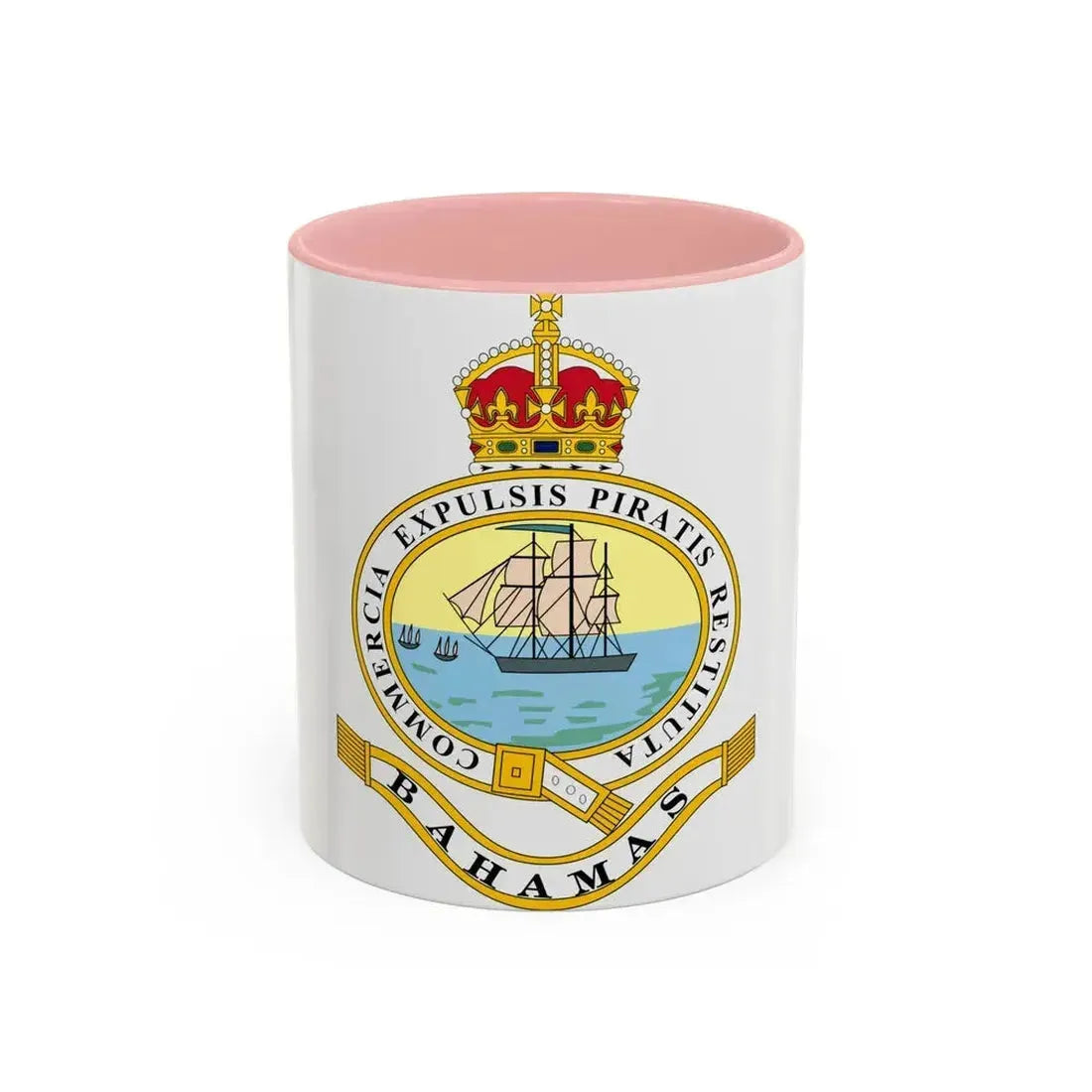 Emblem of the Bahamas (1904-1953) - Accent Coffee Mug 11oz Pink - Go Mug Yourself