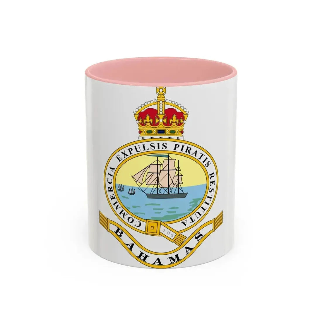 Emblem of the Bahamas (1904-1953) - Accent Coffee Mug 11oz Pink - Go Mug Yourself