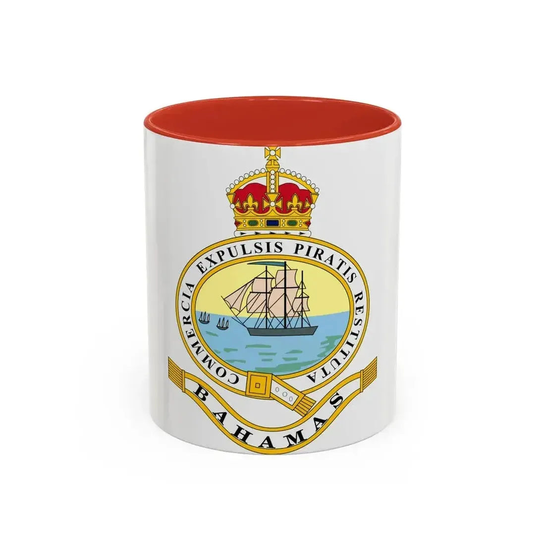 Emblem of the Bahamas (1904-1953) - Accent Coffee Mug 11oz Red - Go Mug Yourself
