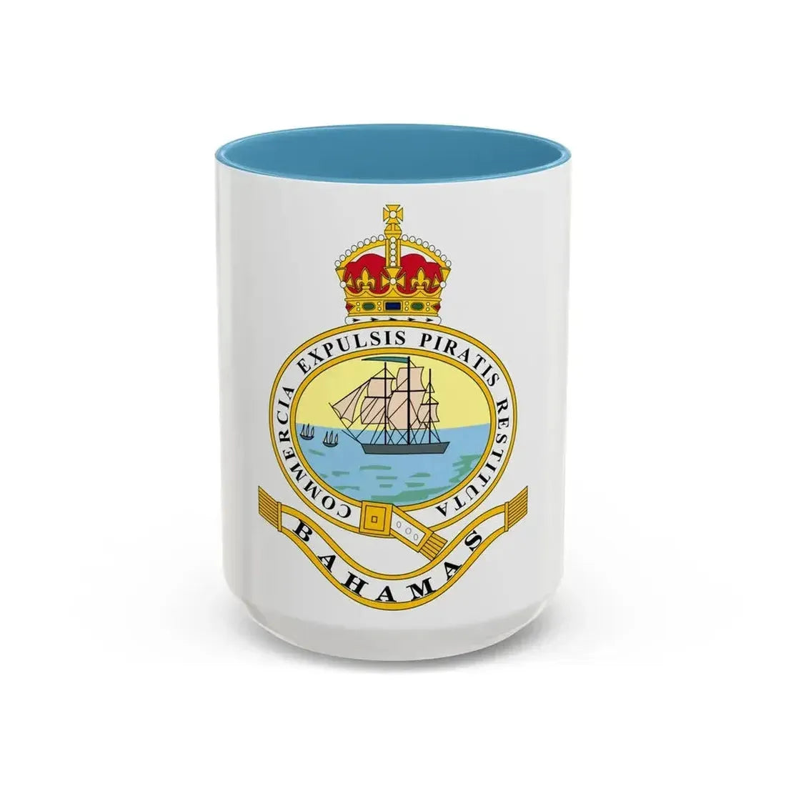 Emblem of the Bahamas (1904-1953) - Accent Coffee Mug 15oz Light Blue - Go Mug Yourself