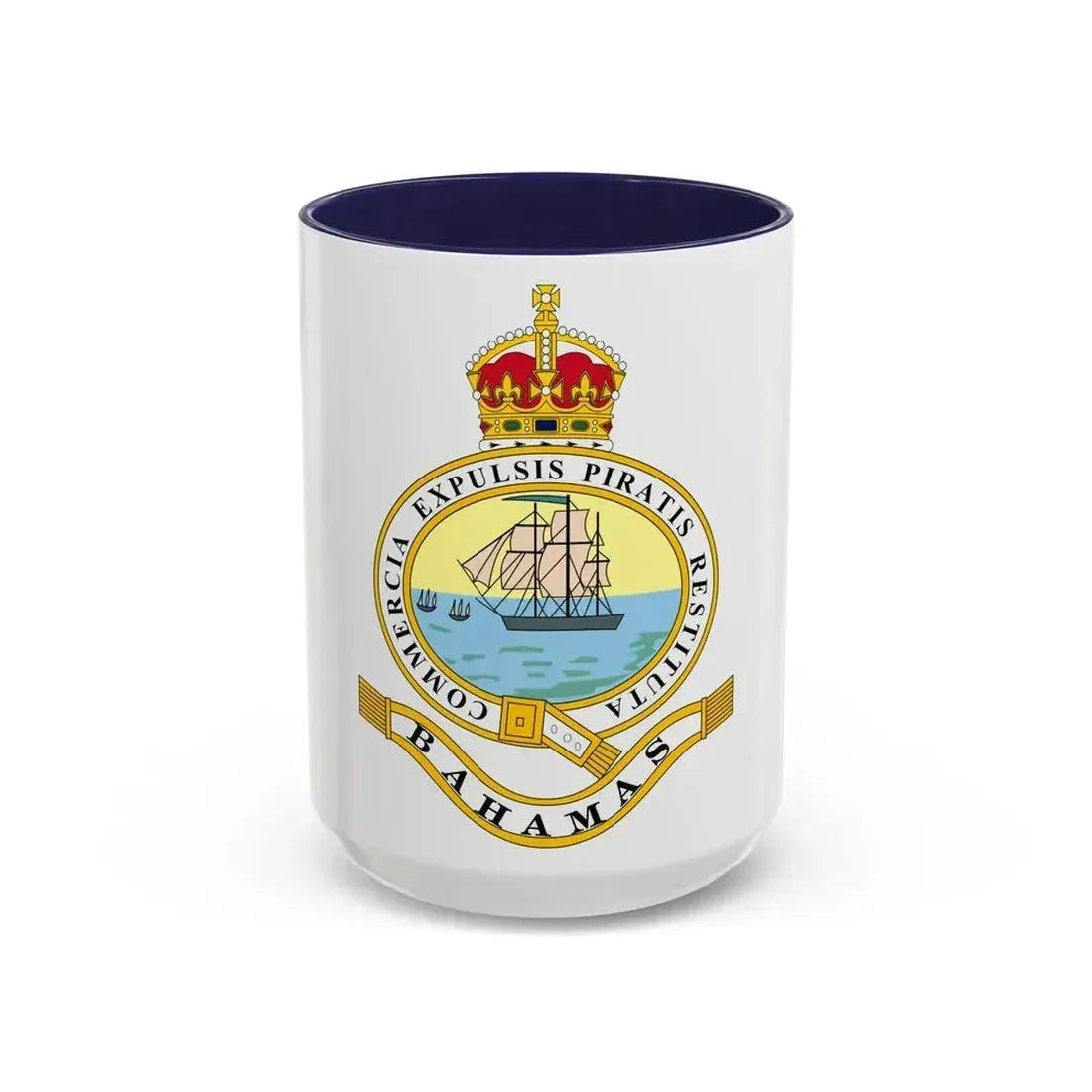 Emblem of the Bahamas (1904-1953) - Accent Coffee Mug 15oz Navy - Go Mug Yourself