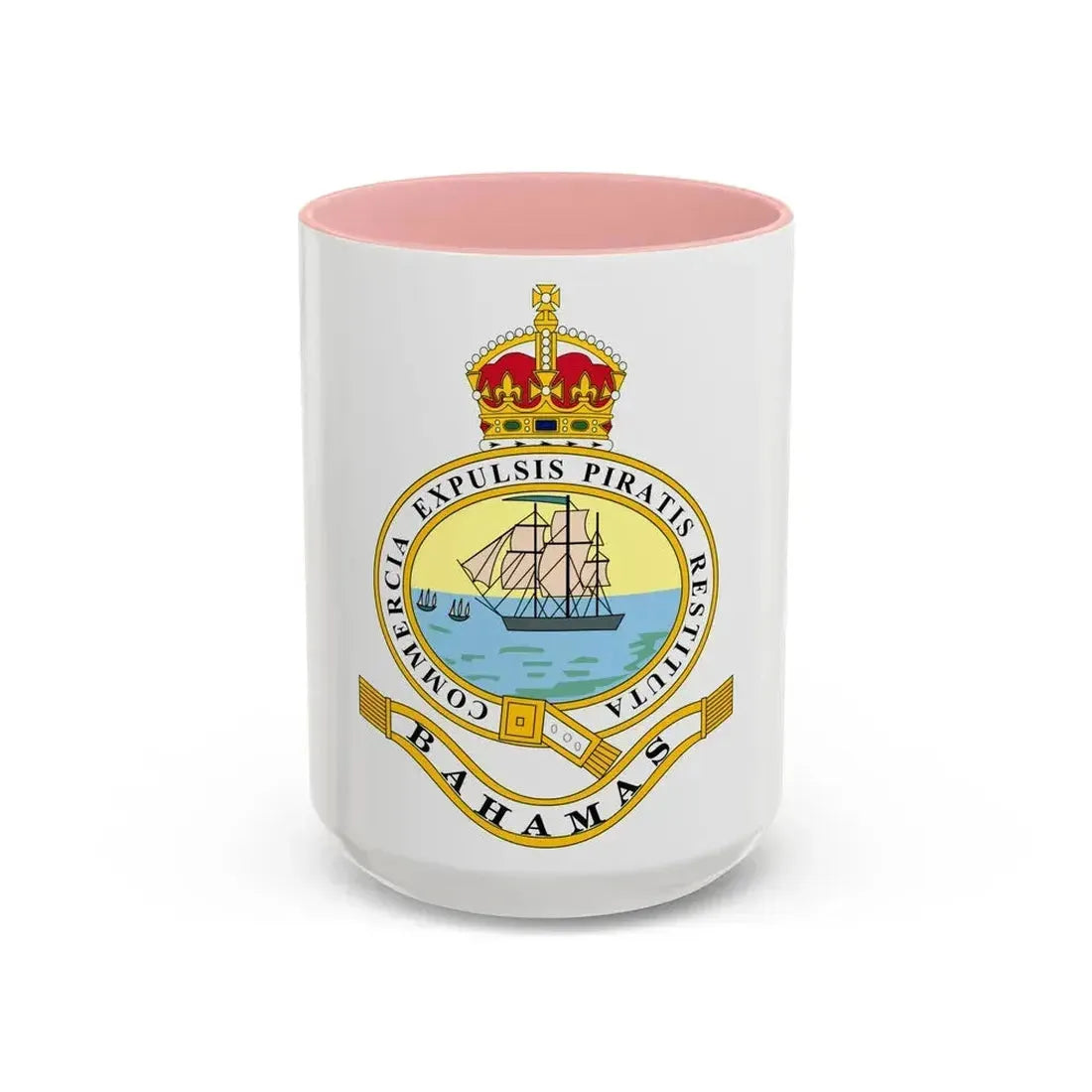 Emblem of the Bahamas (1904-1953) - Accent Coffee Mug 15oz Pink - Go Mug Yourself