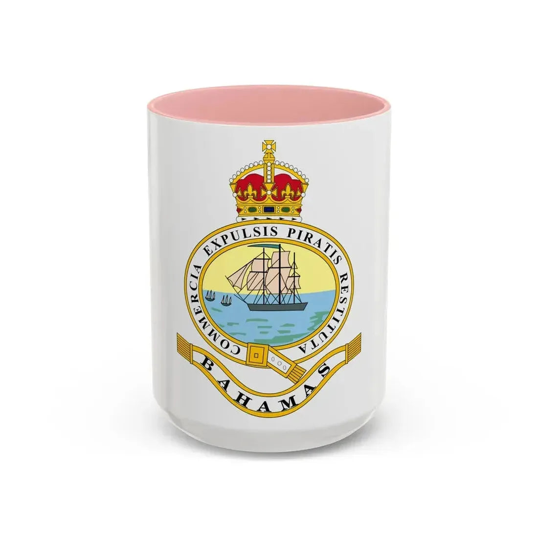 Emblem of the Bahamas (1904-1953) - Accent Coffee Mug 15oz Pink - Go Mug Yourself