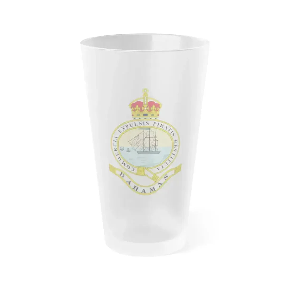 Emblem of the Bahamas (1904-1953) - Frosted Pint Glass 16oz 16oz Frosted - Go Mug Yourself