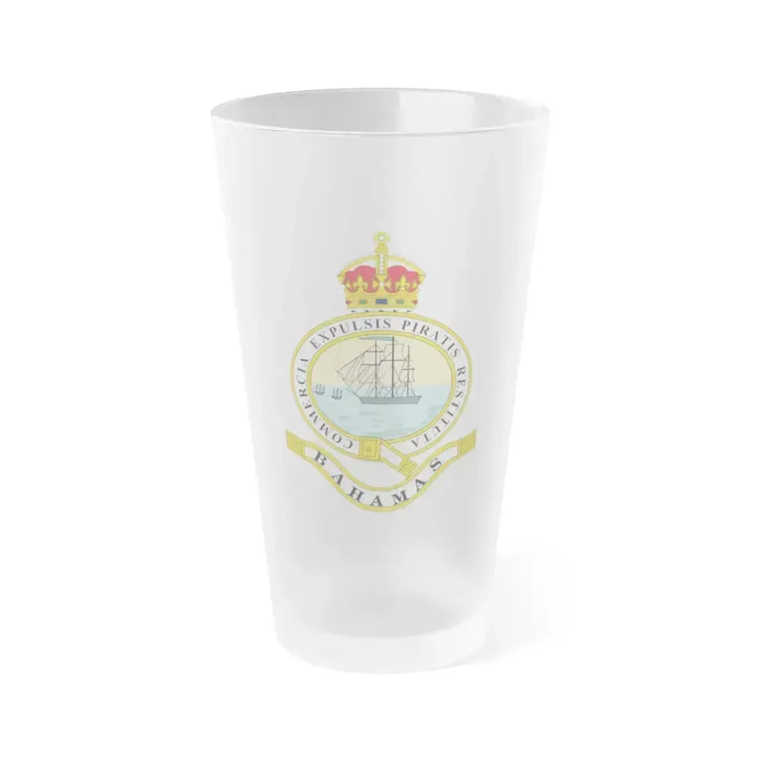 Emblem of the Bahamas (1904-1953) - Frosted Pint Glass 16oz 16oz Frosted - Go Mug Yourself