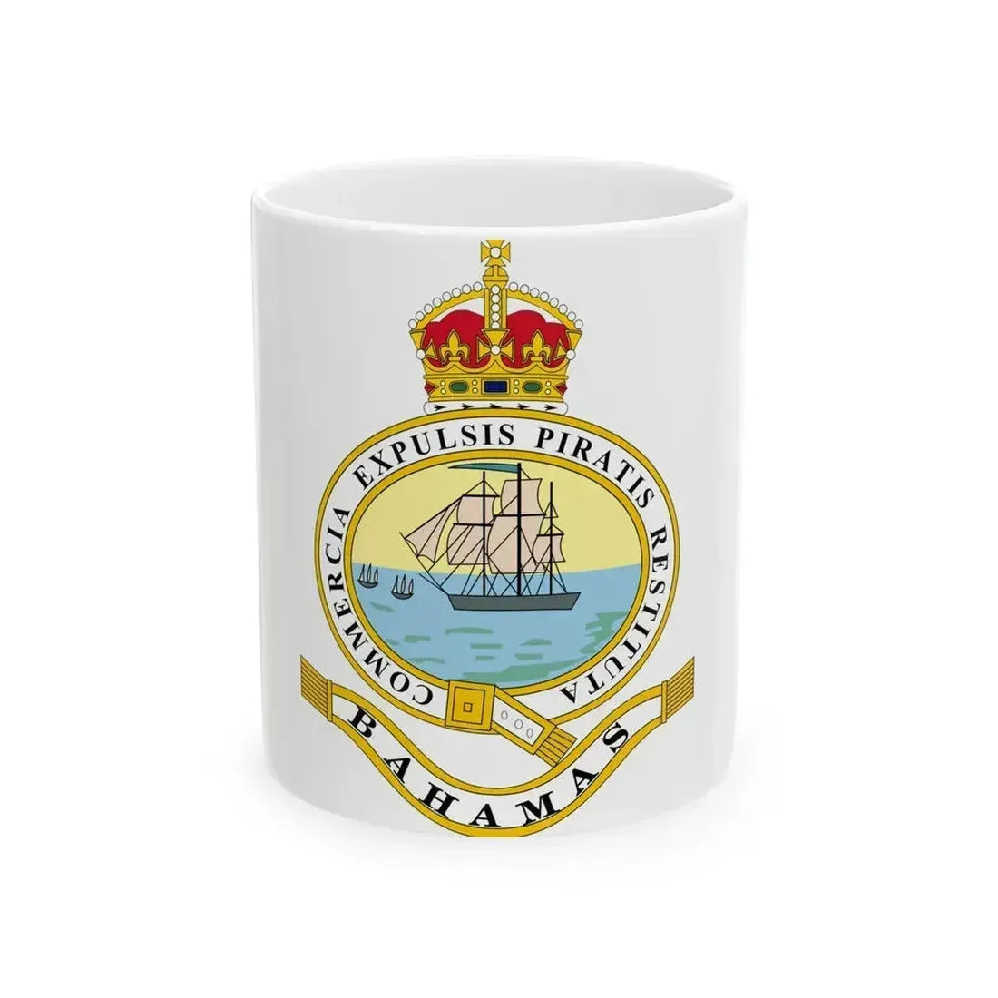 Emblem of the Bahamas (1904-1953) - White Coffee Mug 11oz - Go Mug Yourself