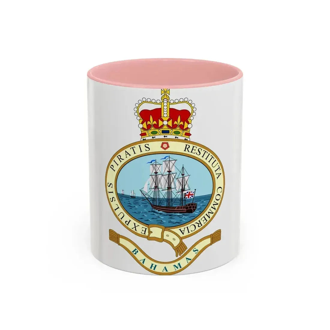 Emblem of the Bahamas (1964-1973) - Accent Coffee Mug 11oz Pink - Go Mug Yourself