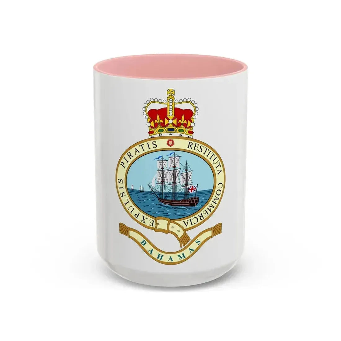 Emblem of the Bahamas (1964-1973) - Accent Coffee Mug 15oz Pink - Go Mug Yourself