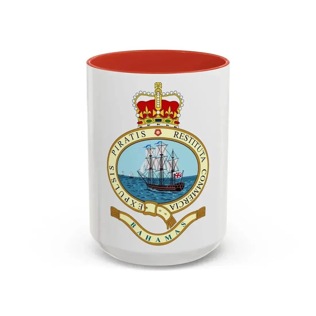 Emblem of the Bahamas (1964-1973) - Accent Coffee Mug 15oz Red - Go Mug Yourself
