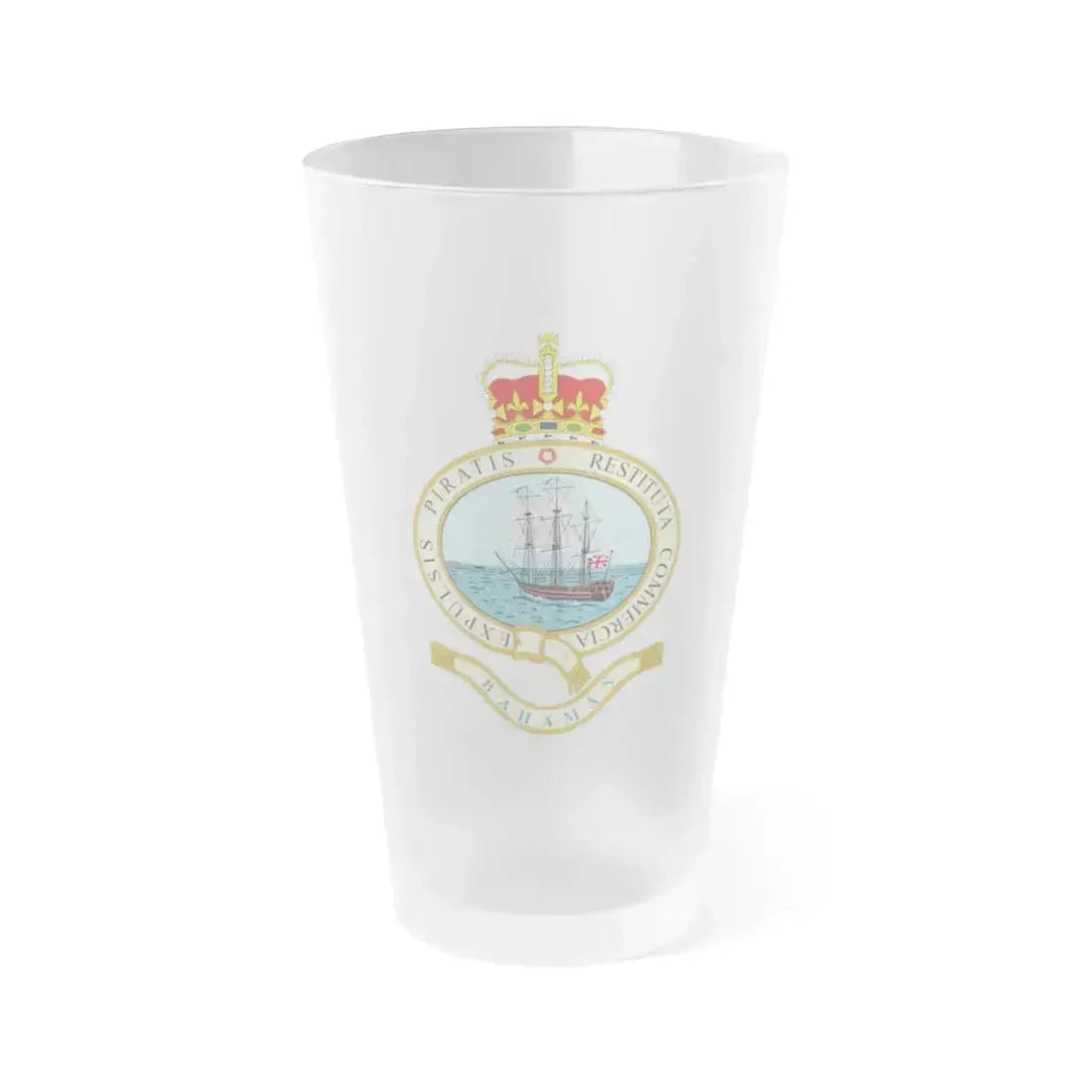 Emblem of the Bahamas (1964-1973) - Frosted Pint Glass 16oz 16oz Frosted - Go Mug Yourself