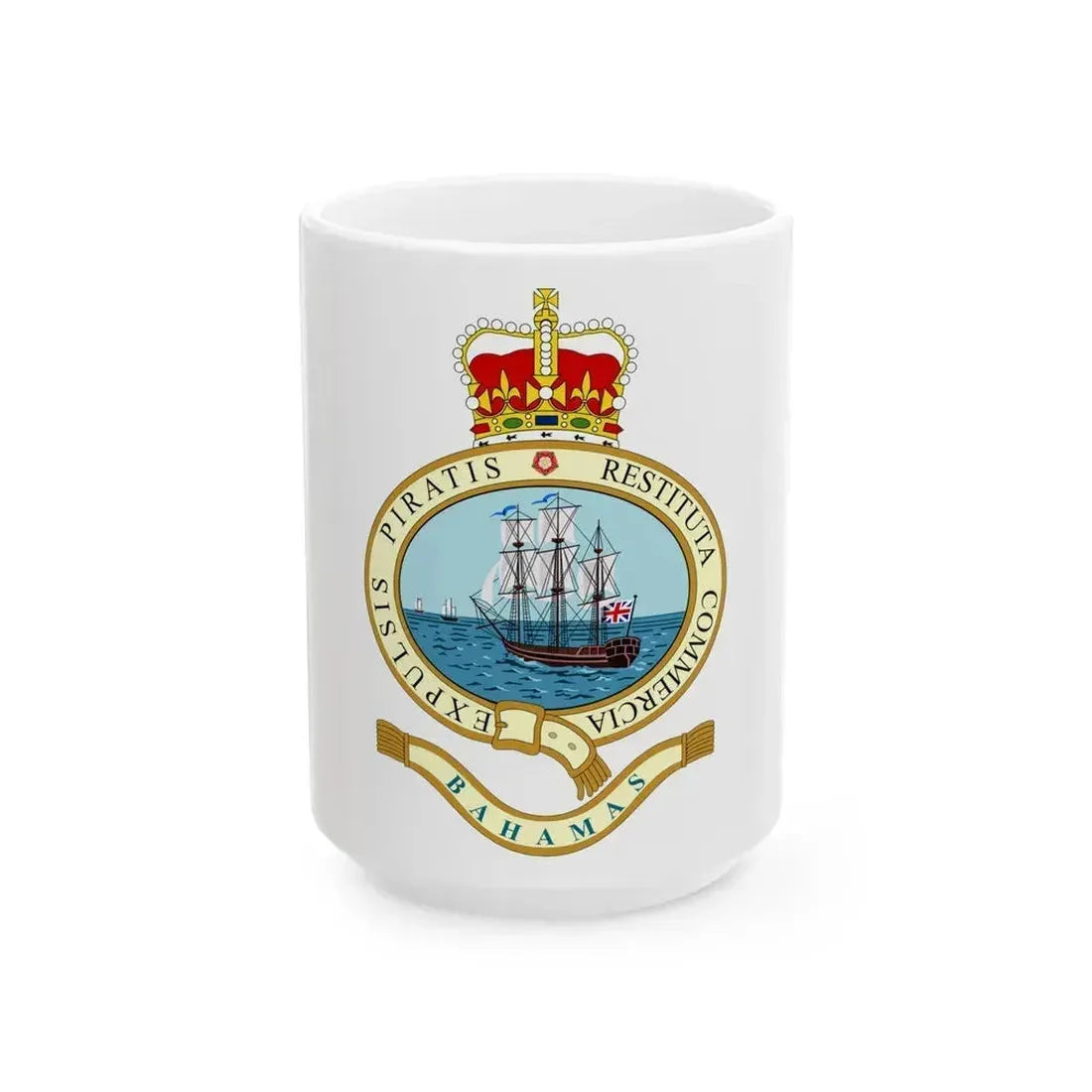 Emblem of the Bahamas (1964-1973) - White Coffee Mug 15oz - Go Mug Yourself