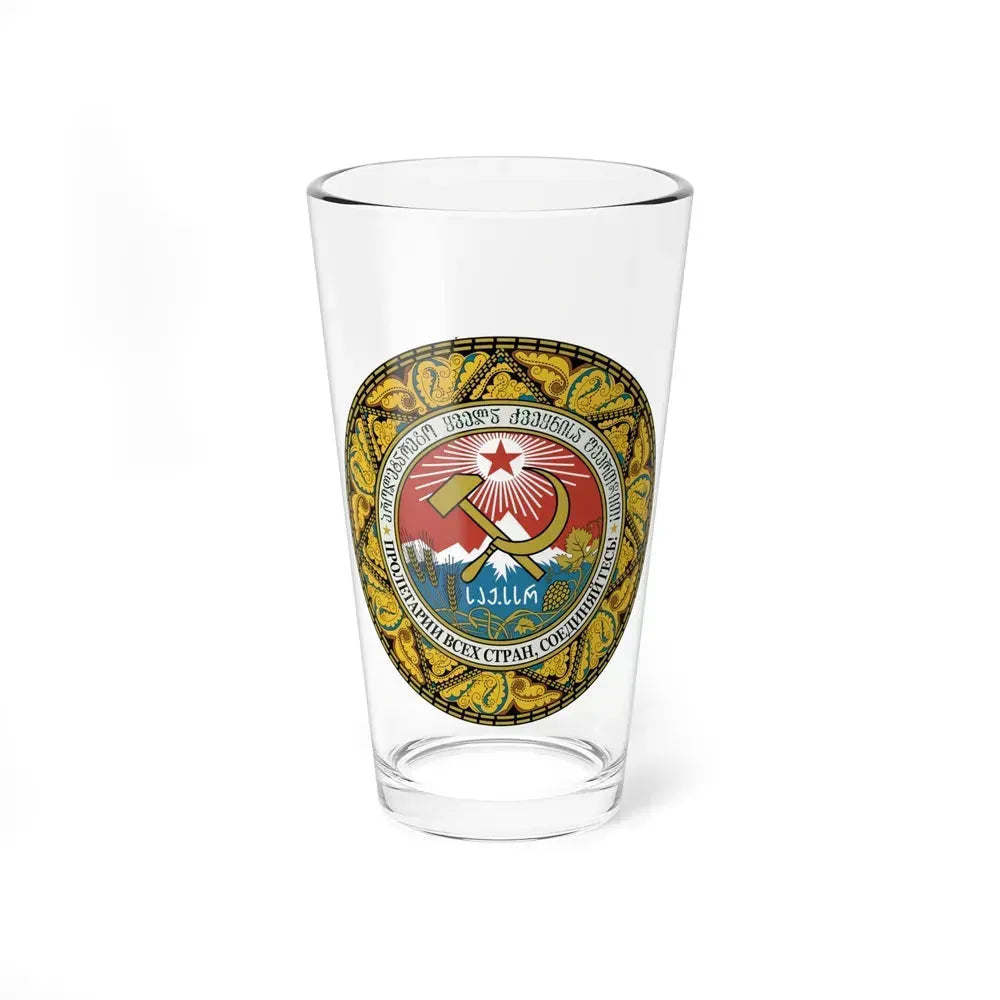Emblem of the Georgian SSR-2 - Pint Glass 16oz 16oz - Go Mug Yourself