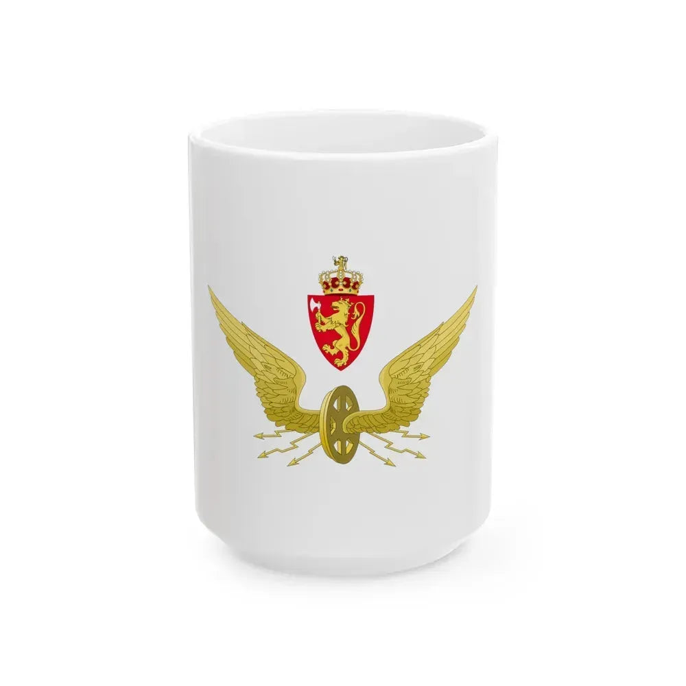 Emblem of the Norwegian State Railways - White Coffee Mug 15oz - Go Mug Yourself