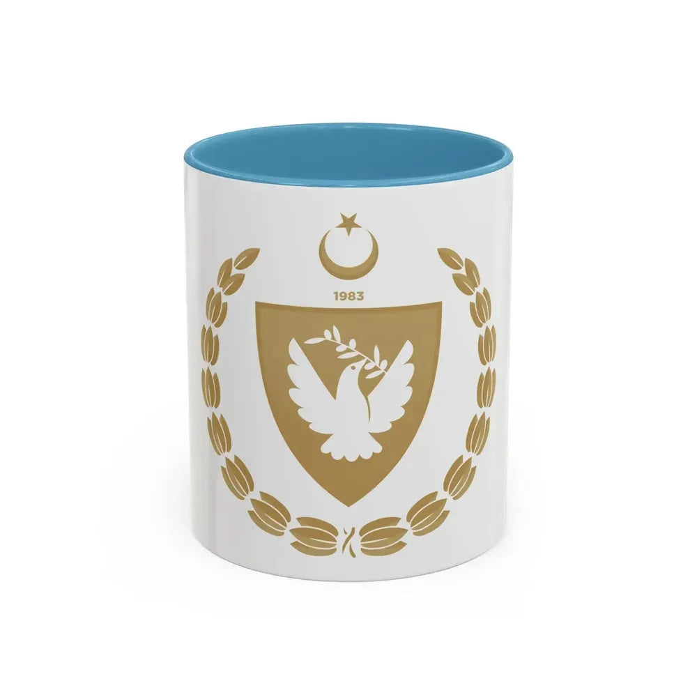 Emblem of the Presidency of the Turkish Republic of Northern Cyprus - Accent Coffee Mug 11oz Light Blue - Go Mug Yourself