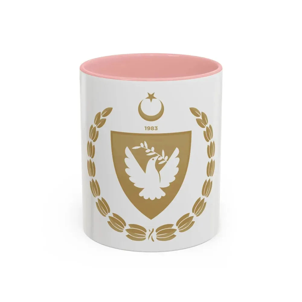 Emblem of the Presidency of the Turkish Republic of Northern Cyprus - Accent Coffee Mug 11oz Pink - Go Mug Yourself