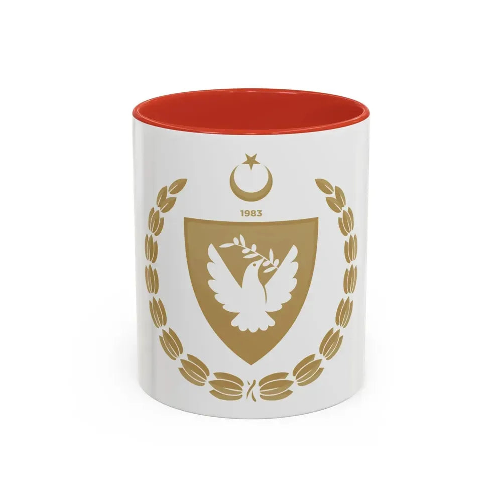 Emblem of the Presidency of the Turkish Republic of Northern Cyprus - Accent Coffee Mug 11oz Red - Go Mug Yourself