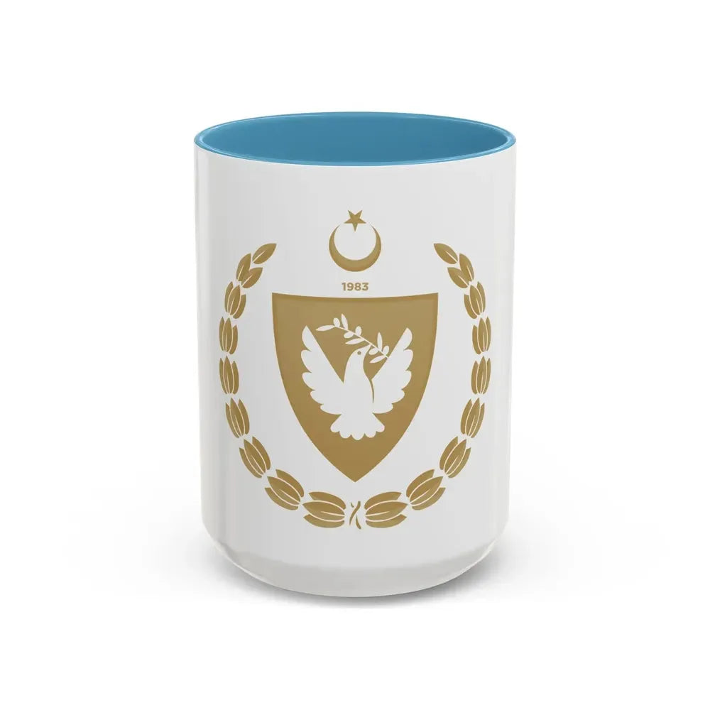 Emblem of the Presidency of the Turkish Republic of Northern Cyprus - Accent Coffee Mug 15oz Light Blue - Go Mug Yourself