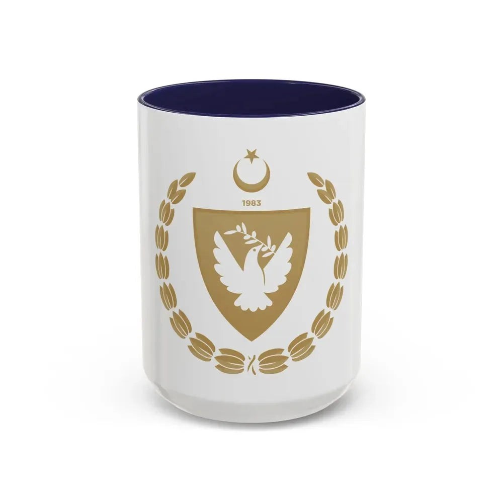 Emblem of the Presidency of the Turkish Republic of Northern Cyprus - Accent Coffee Mug 15oz Navy - Go Mug Yourself