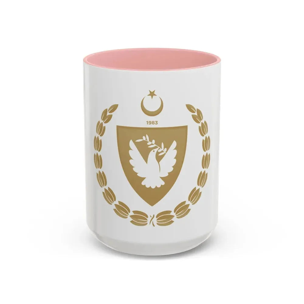 Emblem of the Presidency of the Turkish Republic of Northern Cyprus - Accent Coffee Mug 15oz Pink - Go Mug Yourself