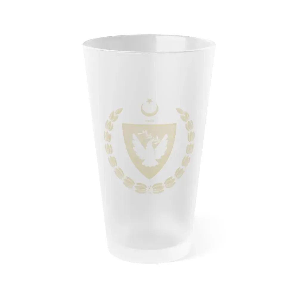 Emblem of the Presidency of the Turkish Republic of Northern Cyprus - Frosted Pint Glass 16oz 16oz Frosted - Go Mug Yourself