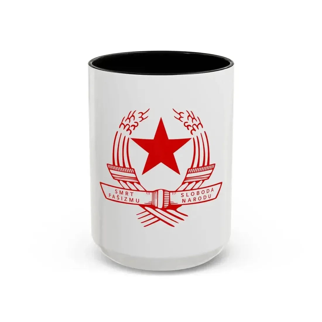 Emblem of the State Anti-fascist Council for the National Liberation of Croatia - Accent Coffee Mug 15oz Black - Go Mug Yourself