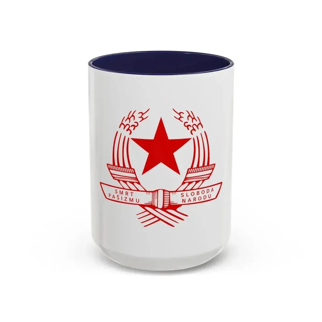 Emblem of the State Anti-fascist Council for the National Liberation of Croatia - Accent Coffee Mug 15oz Navy - Go Mug Yourself
