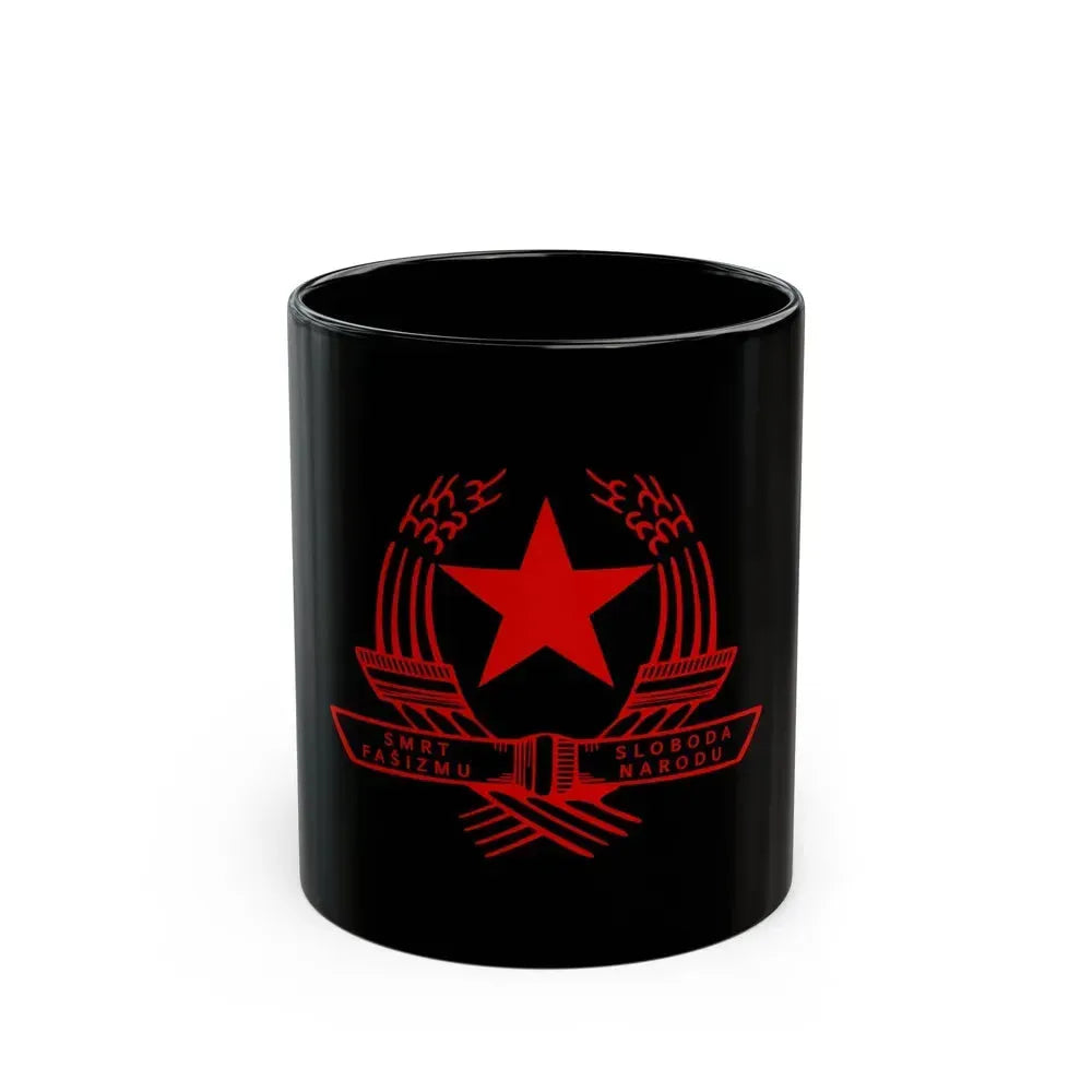 Emblem of the State Anti-fascist Council for the National Liberation of Croatia - Black Coffee Mug 11oz - Go Mug Yourself