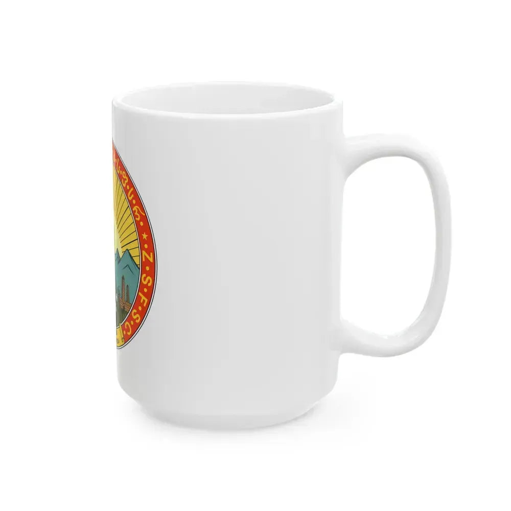 Emblem of the Transcaucasian SFSR (1930-1936) - White Coffee Mug - Go Mug Yourself