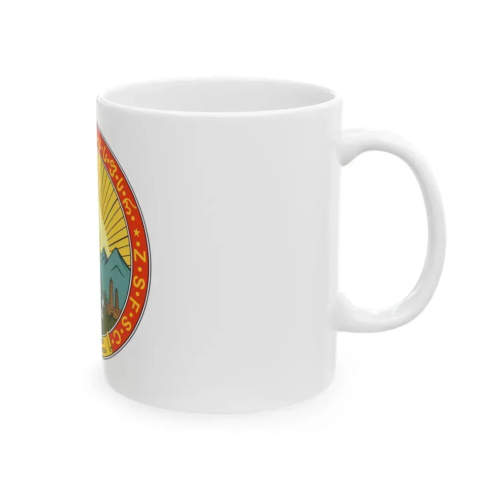 Emblem of the Transcaucasian SFSR (1930-1936) - White Coffee Mug - Go Mug Yourself