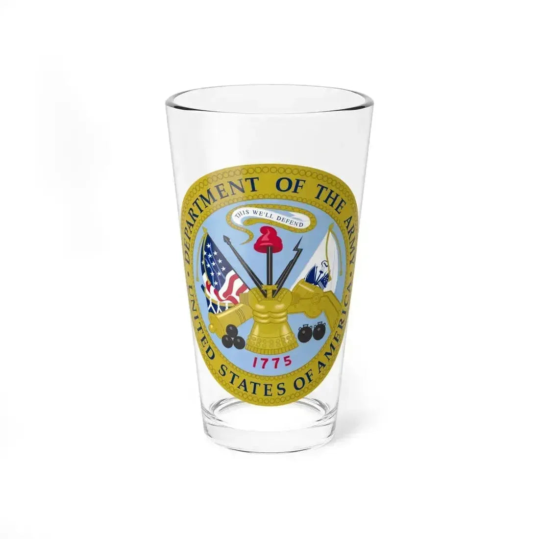 Emblem of the United States Department of the Army - Pint Glass 16oz 16oz - Go Mug Yourself