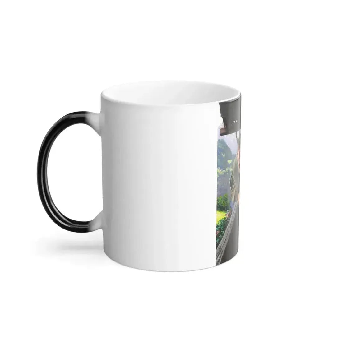 Emil Rau (1858-1937) Tyrolean Couple with Chalet and Mountainous Landscape - Color Changing Mug 11oz - Go Mug Yourself