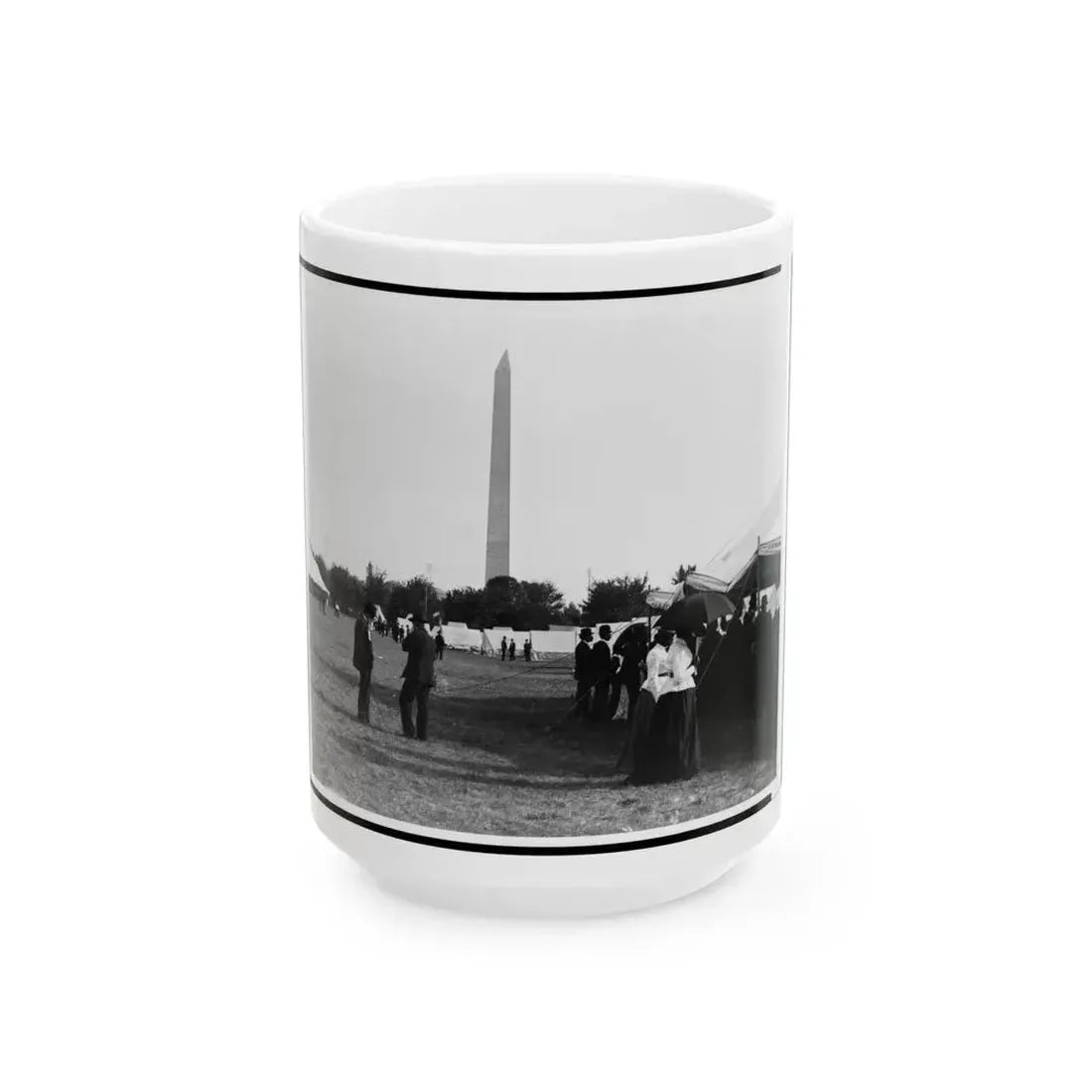 Encampment Of The G.A.R. In Washington, D.C. With Washington Monument In Background (U.S. Civil War) White Coffee Mug 15oz - Go Mug Yourself