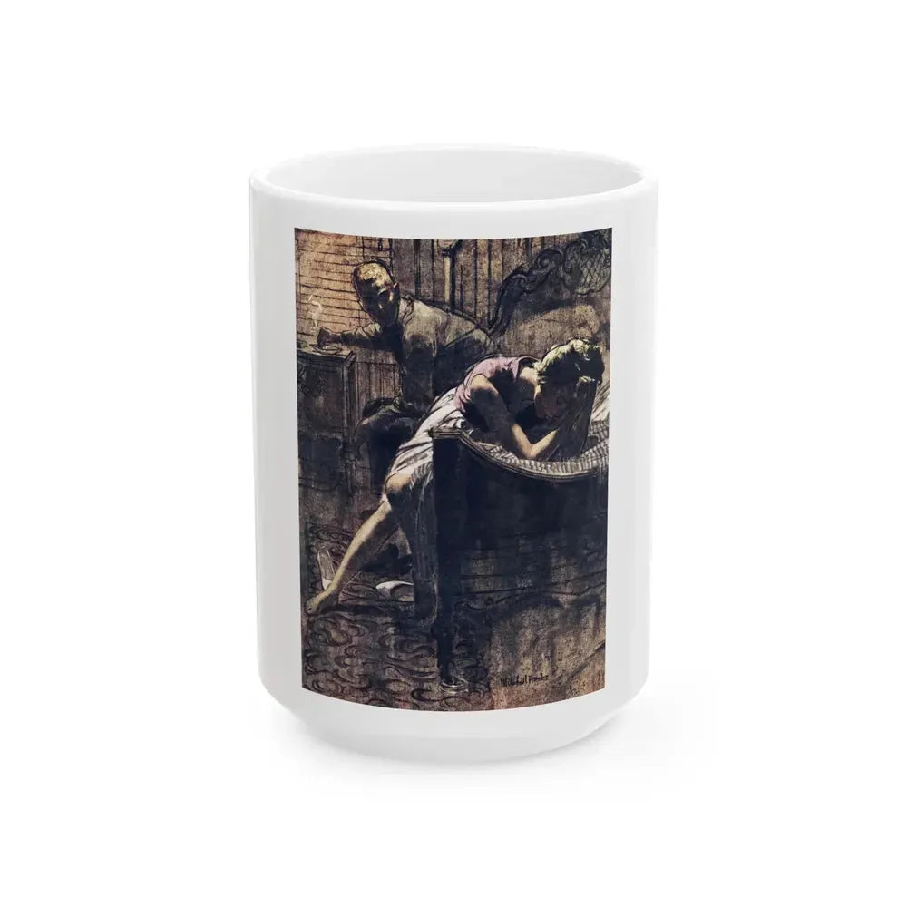End of Night (1), Cosmopolitan, May 1960 - White Coffee Mug 15oz - Go Mug Yourself