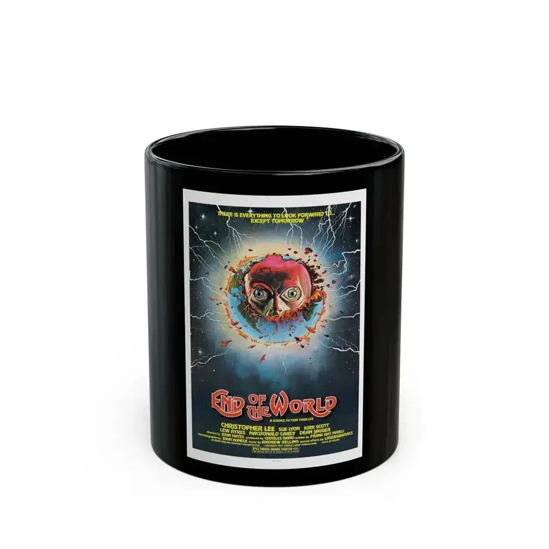 END OF THE WORLD 1977 Movie Poster - Black Coffee Mug 11oz - Go Mug Yourself