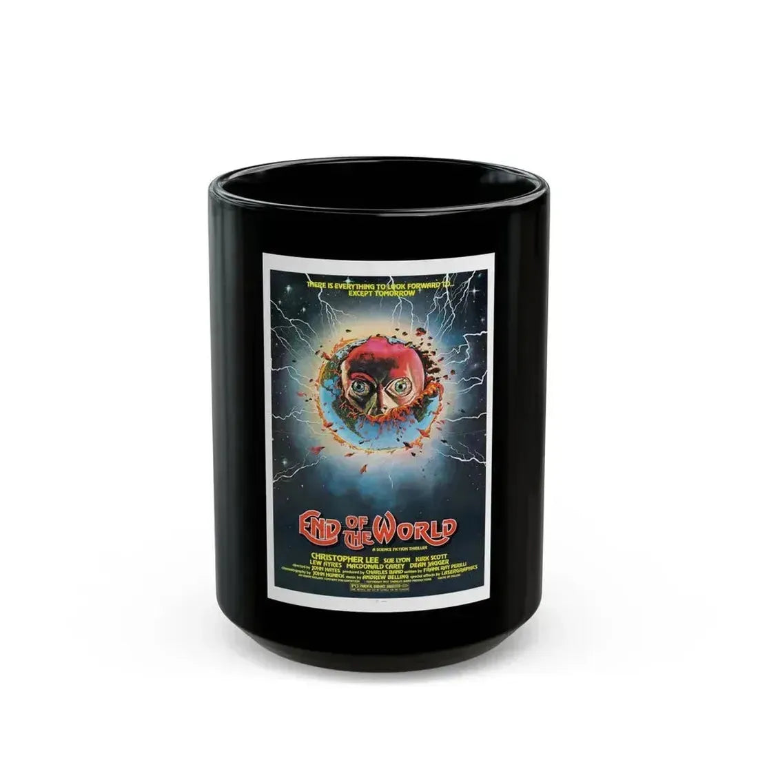 END OF THE WORLD 1977 Movie Poster - Black Coffee Mug 15oz - Go Mug Yourself