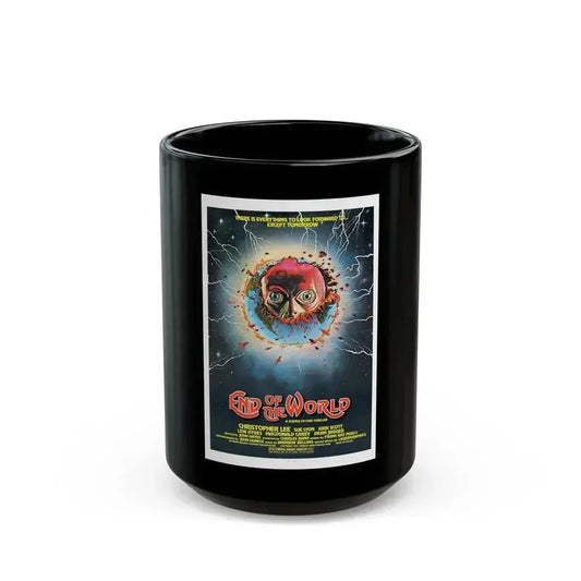 END OF THE WORLD 1977 Movie Poster - Black Coffee Mug 15oz - Go Mug Yourself