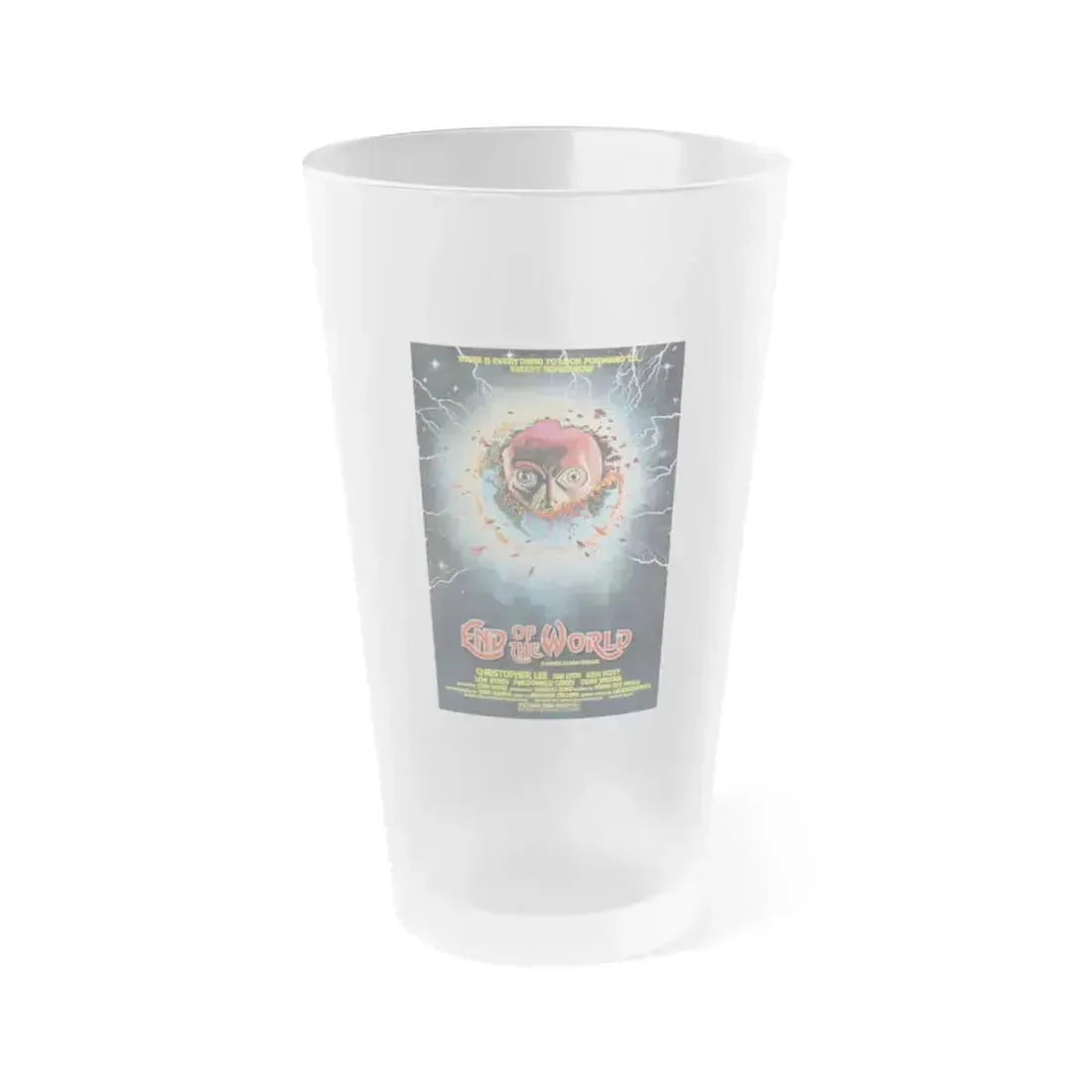 END OF THE WORLD 1977 Movie Poster - Frosted Pint Glass 16oz 16oz Frosted - Go Mug Yourself