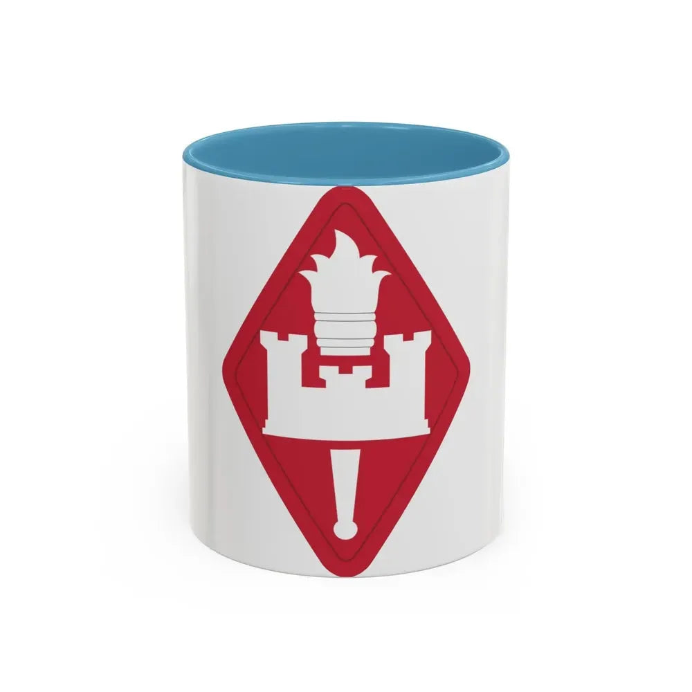 Engineer Center and Fort Leonard Wood and School (U.S. Army) Accent Coffee Mug 11oz Light Blue - Go Mug Yourself