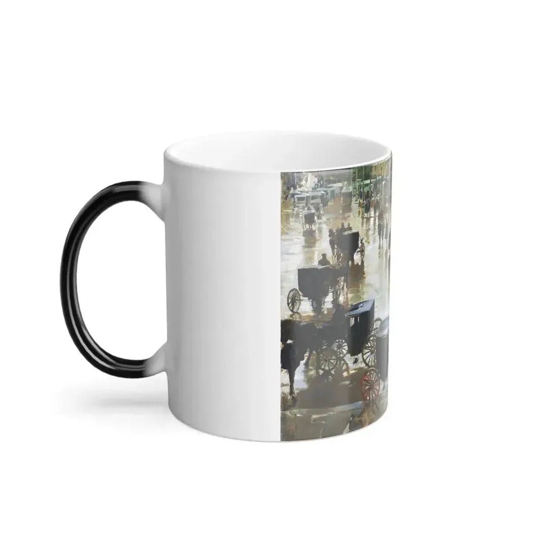 Enrique Martinez Cubells (1874-1947) La Puerto del Sol, Madrid - Oil on canvas 1902 - Color Changing Mug 11oz - Go Mug Yourself
