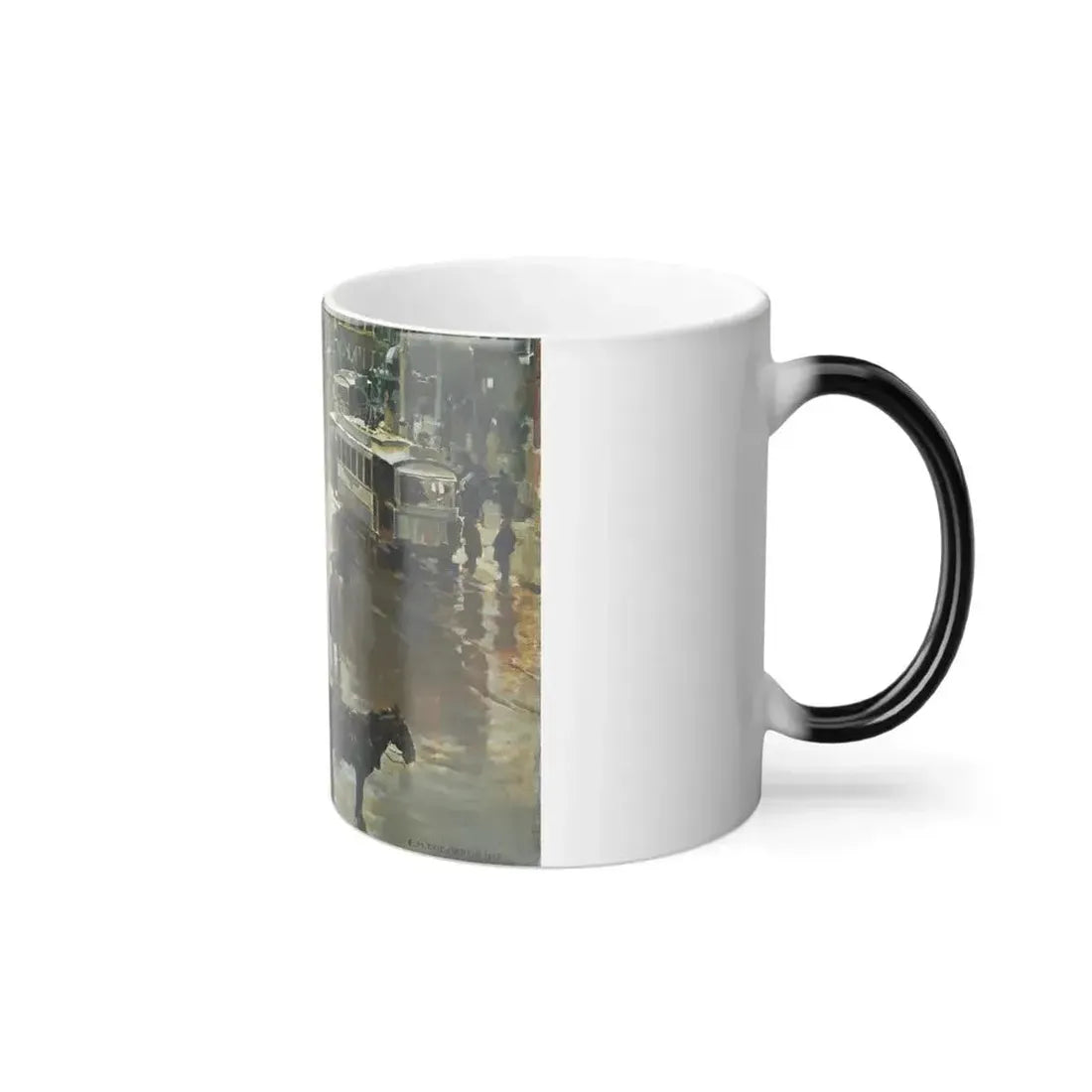 Enrique Martinez Cubells (1874-1947) La Puerto del Sol, Madrid - Oil on canvas 1902 - Color Changing Mug 11oz - Go Mug Yourself