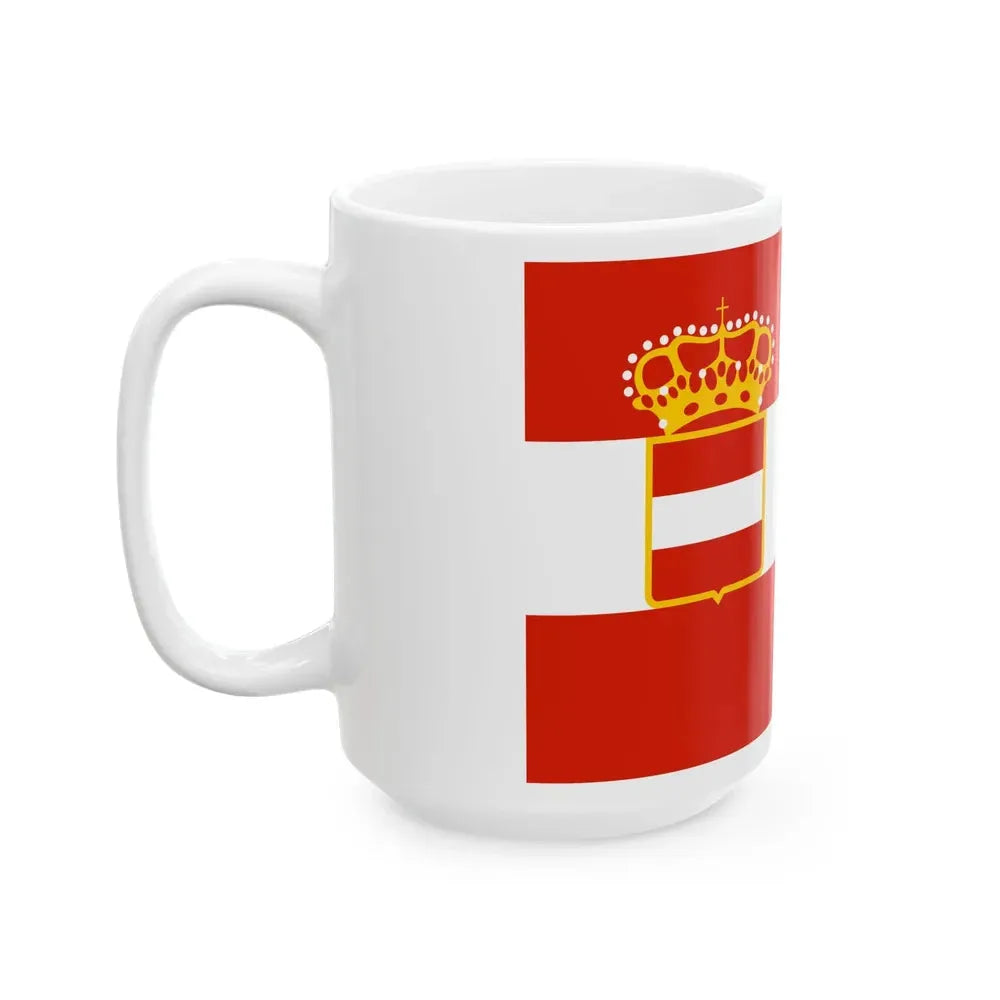 Ensign of Austro-Hungarian civil fleet 1869-1918 (Austria) White Coffee Mug - Go Mug Yourself