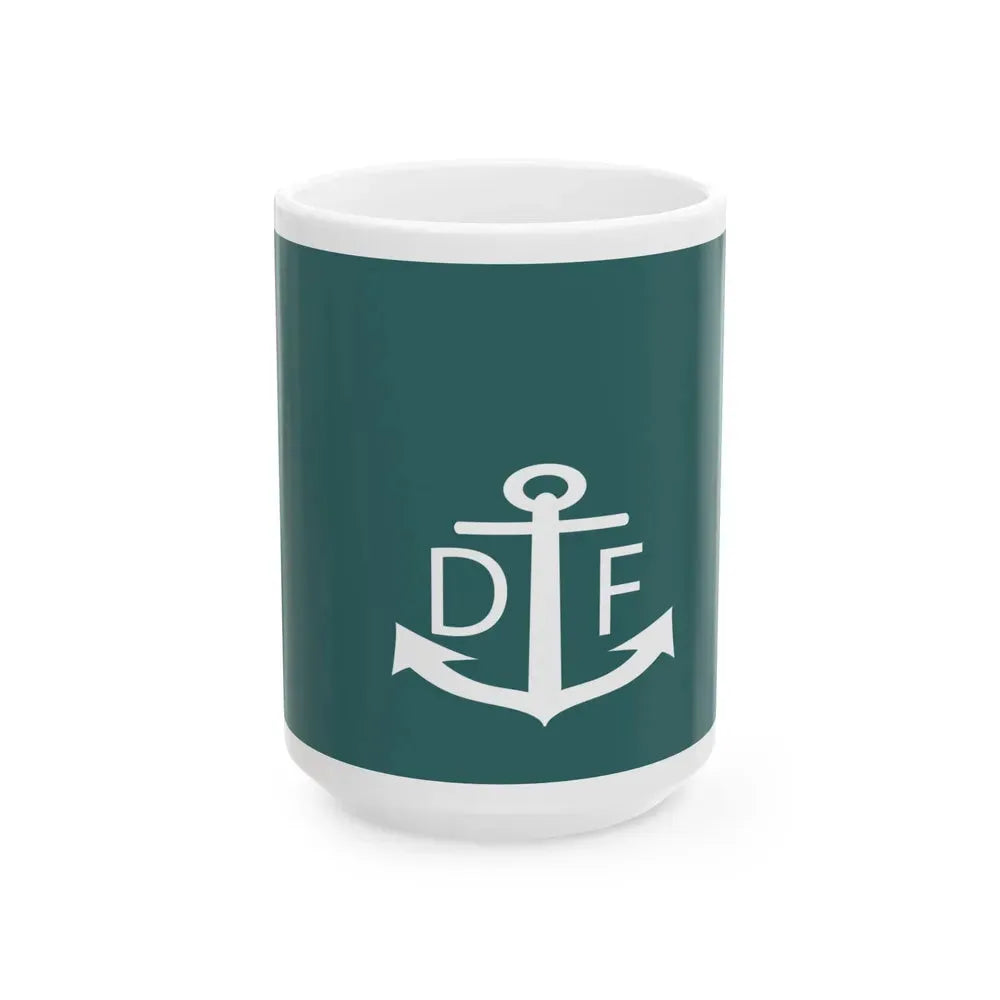Ensign of Frenchs Customs vessels (France) White Coffee Mug 15oz - Go Mug Yourself