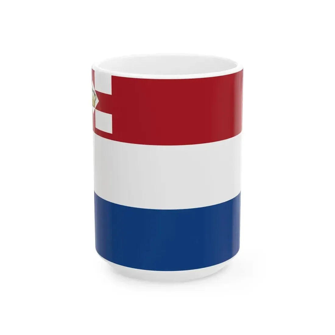 Ensign of Koninklijke Roei- en Zeilvereeniging De Maas (Netherlands) White Coffee Mug 15oz - Go Mug Yourself