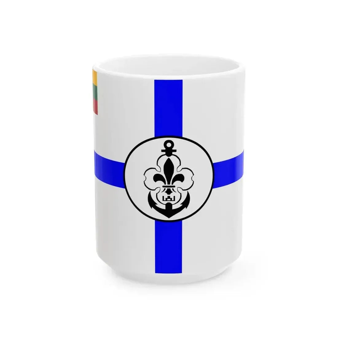 Ensign of Lithuanian Sea Scout (Lithuania) White Coffee Mug 15oz - Go Mug Yourself