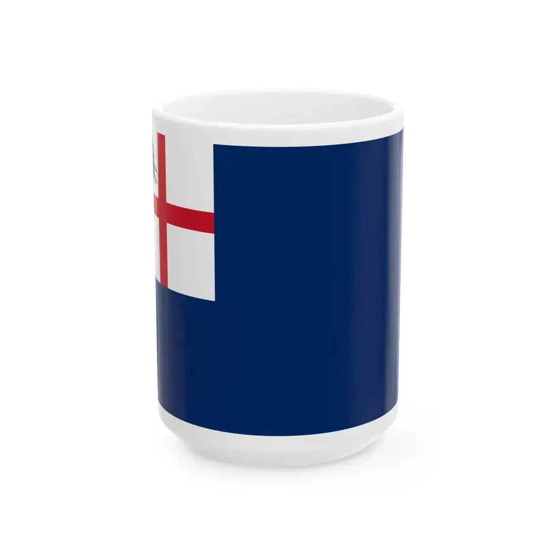 Ensign of New England St Georges Cross blue field (United States) White Coffee Mug 15oz - Go Mug Yourself